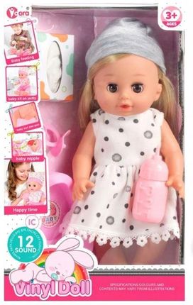 Happy Kiddo Lalka Bobas Jak Żywa Interaktywna Akcesoria Duża Mówi Ubranko Siusiająca - zdjęcie 2