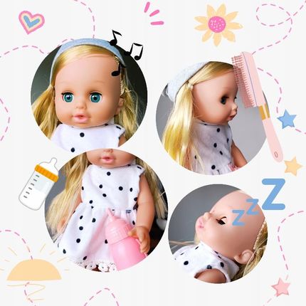 Happy Kiddo Lalka Bobas Jak Żywa Interaktywna Akcesoria Duża Mówi Ubranko Siusiająca - zdjęcie 4