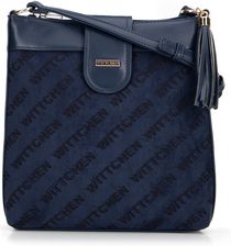 Damska crossbody z ekoskóry w logo granatowa
