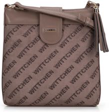Damska crossbody z ekoskóry w logo beżowa
