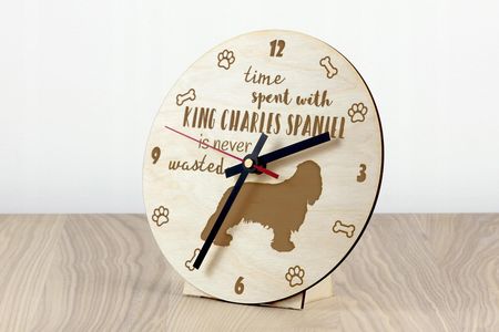Art Dog Cavalier King Charles Spaniel Grawerowany Zegar Z Psem 30cm (16571779338) - zdjęcie 5