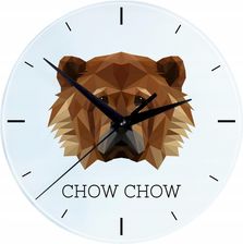 Art Dog Chow Chow Szklany Zegar Ścienny Wiszący Z Geometrycznym Psem (16553908194)