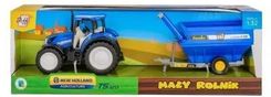 Daffi Traktor Mały Rolnik New Holland T5 Z Przyczepą Do Transportu Inwentarza T-519
