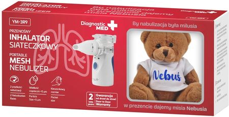 Diagnostic Med Ym-3R9 Inhalator Siateczkowy Dla Dzieci I Dorosłych Przenośny + Miś Nebuś