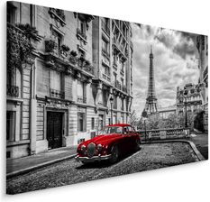 Muralo Bajeczny Obraz Na Płótnie 30X20 Cm Xxl Art Print Paryż Miasto Wieża Eiffla Samochód