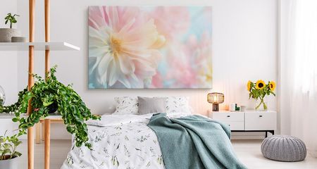 Muralo Obraz Do Sypialni Pastelowe Piwonie Kwiaty Dzika Natura Ozdoba Ścienna 3D 120X80Cm