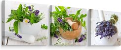 Muralo Obrazy Do Kuchni Set Zioła Kwiaty Lawenda Natura Rośliny 120X40Cm