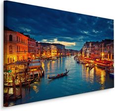 Muralo Obraz Do Salonu Wenecja Woda Widoki Noc Abstrakcja Pejzaż 3D 90X60Cm