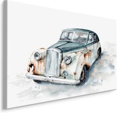 Muralo Obraz Dekoracja Ścienna Nowoczesna Idealna Do Jadalni Samochód Retro Akwarela 3D 100X70Cm