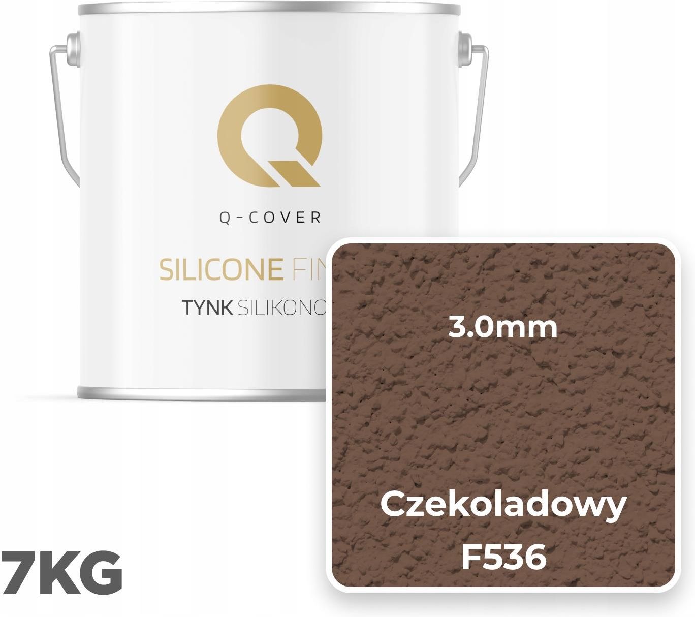 Tynk QCover Tynk Silikonowy Elewacyjny Czekoladowy 7kg Granulacja 3mm