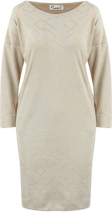 Welurowa sukienka z błyszcżacym wzorem bombka midi Elegancka LILI