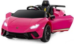 Costway Elektryczny Samochód Sportowy Dla Dzieci Lamborghini Różowy