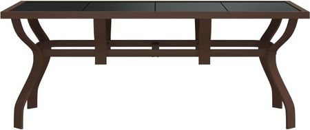 Dkd Home Decor Stół Ogrodowy Brązowo Czarny 180X80X70cm Stal I Szkło - zdjęcie 2