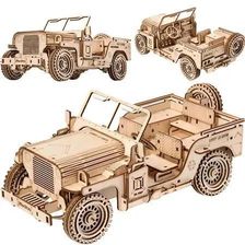 Zdjęcie Little Story Drewniane Puzzle Model 3D Pojazd Wojskowy Jeep - Grybów