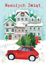 Zdjęcie Karnet świąteczny B6 auto z choinką - Łosice