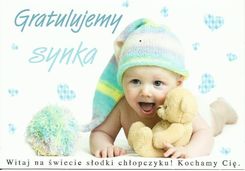 Zdjęcie KARNET OKOLICZNOŚCIOWY GRATULUJEMY SYNKA + KOPERTA - Luboń