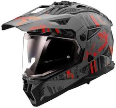 Zdjęcie Ls2 Kask Cross Enduro Mx702 Pioneer Ii Crazy Matt Black Red - Rymanów