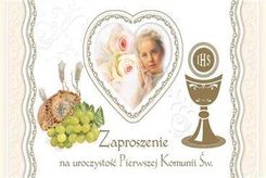 Zdjęcie Zaproszenie na I Komunię Świętą nr 64 zestaw 10 sztuk - Opalenica