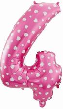 Zdjęcie 05902 Godan Balon foliowy Cyfra 4 różowa w serca 61 cm - Jastrzębie-Zdrój