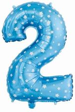 Zdjęcie 06060 Godan Balon foliowy Cyfra 2 niebieska w gwiazdy 61 cm - Ustroń