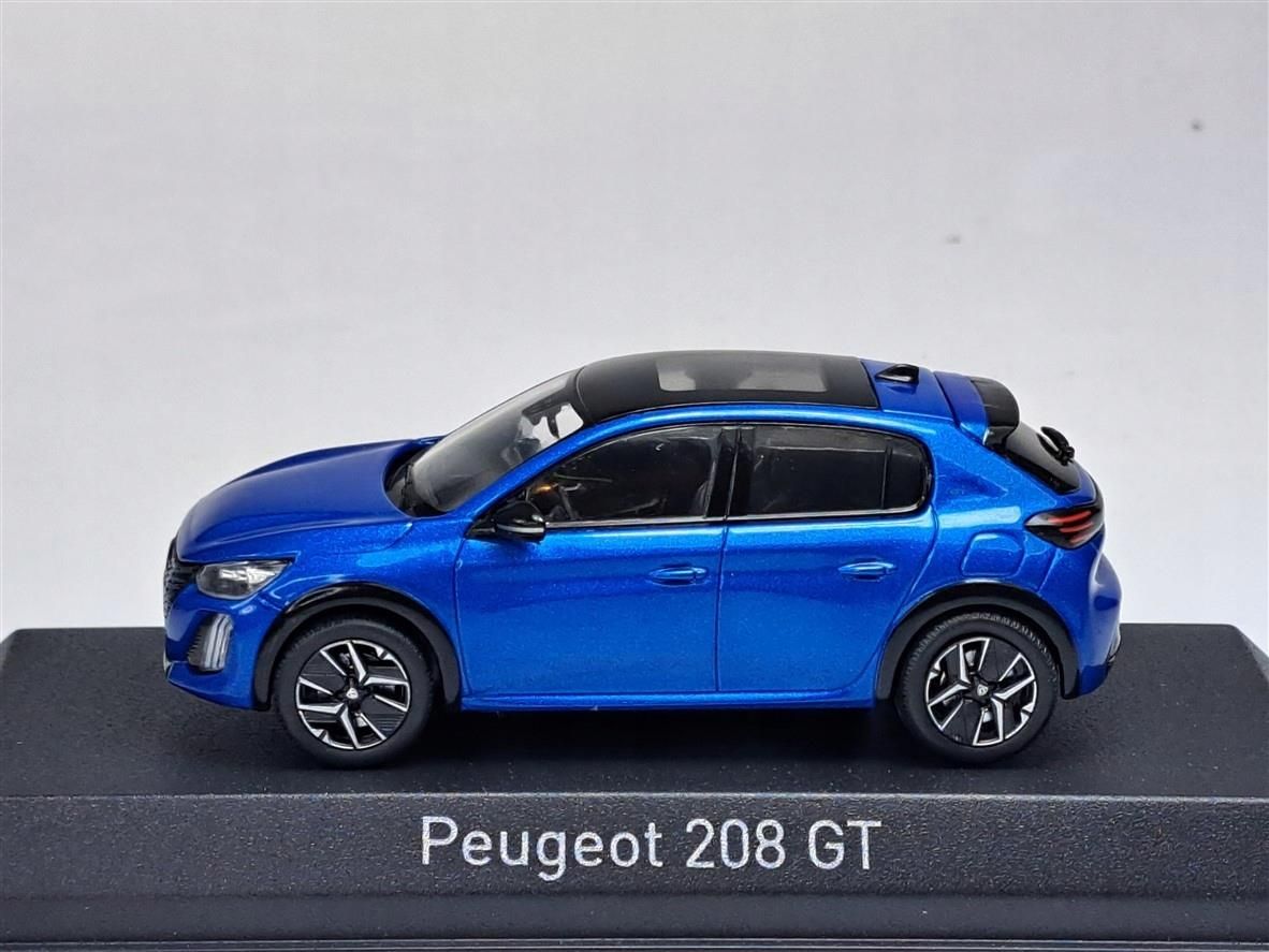 Miniatura Auto Da Collezione Peugeot 208 GT Blu Vertigo 1/43 Norev - Modello In Metallo Con Dettagli Fedeli, 9.5 Cm