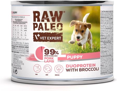 Raw Paleo Pork&Lamb Puppy Can Mokra Karma Dla Szczeniąt Duoproteina Wieprzowina Z Jagnięciną 200G