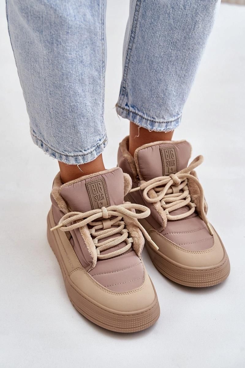 きなこ Sneakersy Śniegowce Ocieplnane Sznurowane Big Star OO274A532