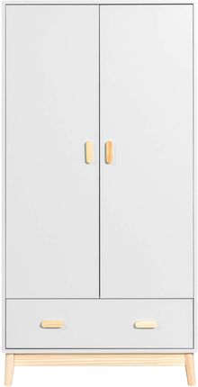 Szafa Mobili Rebecca Aegle 175X80X55 Mdf Sosna Biały Brąz Skandynawski Do Złożenia