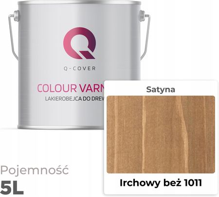 Q-Cover Lakierobejca Do Drewna 3W1 Irchowy Beż Extra Lazura Satynowa Lazur 5L - zdjęcie 3