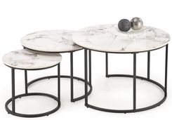 Zdjęcie Halmar Gilda Zestaw 3 Ław Biały Marmur Czarny - Płock