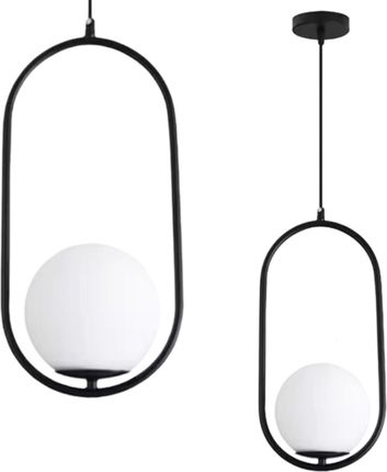 Lampa wisząca zwis żyrandol lampa na sufit czarna szkło kula LED E27