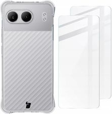 Bizon Etui + 2X Szkło Hartowane Case Clear Pack Do Oneplus Nord 4