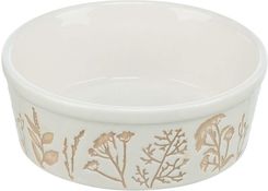 Trixie Miska Dla Psa Ceramiczna Motyw Roślinny Biała Taupe 0,7L 16Cm