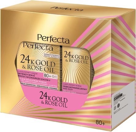 Zestaw Perfecta 24K Gold & Rose Oil Krem do twarzy 80+ i Krem pod oczy