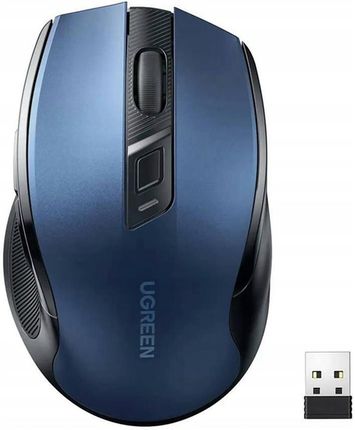 Ugreen Mysz MU006 optyczna bezprzewodowa USB 2.4GHz 4000 DPI niebieska (AT6941876210640)