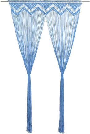 Zakito Home Zasłona Sznurkowa Bawełniana Niebieska 140X240cm