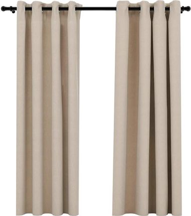 Zakito Europe Zasłony Zaciemniające Lniane 140X175Cm Beżowe Ze321208