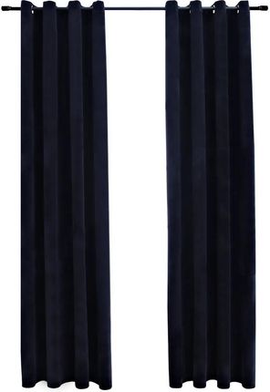 Zakito Eleganckie Zasłony Aksamitne 140X245cm Zestaw 2szt. Czarne