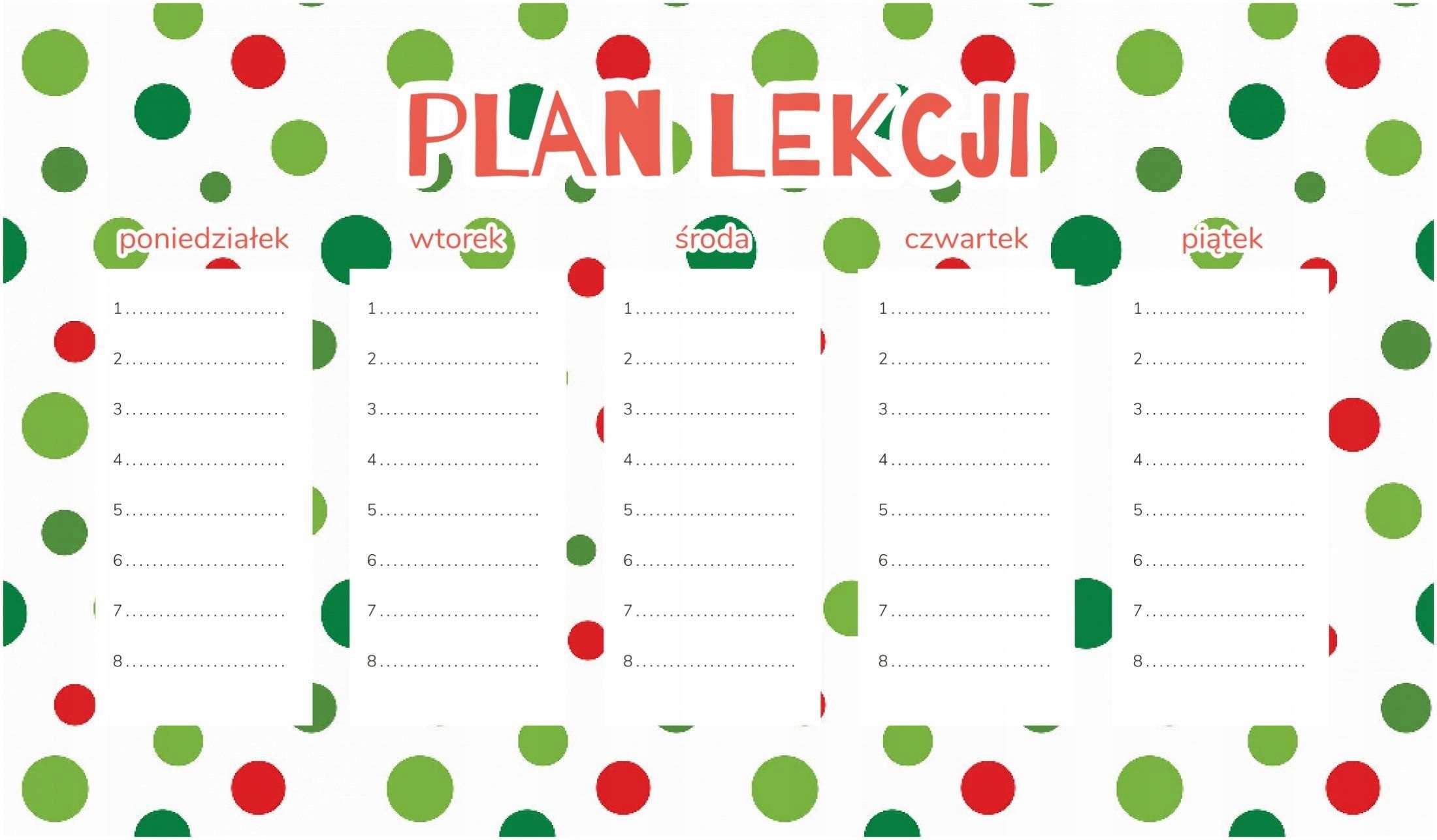 Wallvy Magnetyczny Plan Lekcji Czerwone I Zielone Kropki 45X26Cm - Ceny