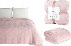 Eurofirany Koc Narzuta Na Fotel Caro 70X160 Design91 Pudrowy Puszysty Wytłaczany W Kratę