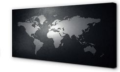 Tulup.Pl Obraz na płótnie Czarne tło biała mapa 100x50 cm (OCH94585280)