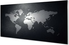 Tulup.Pl Obraz akrylowy Czarne tło biała mapa 140x70 cm 2 zawieszki (OAH94585280)