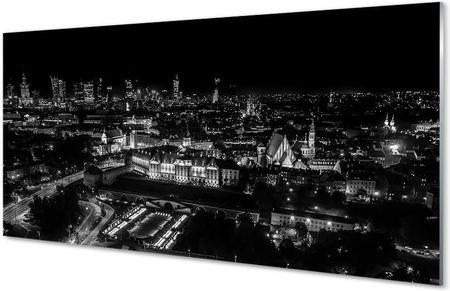 Tulup.Pl Obraz akrylowy Warszawa Panorama noc wieżowce 120x60 cm 2 zawieszki (OAH277357642)