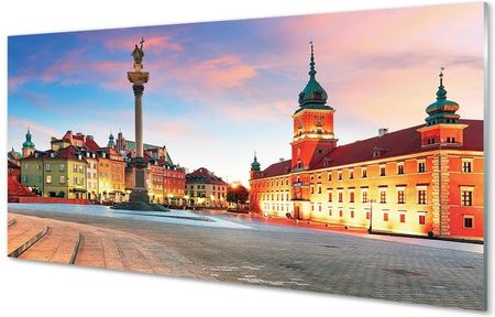 Tulup.Pl Obraz na szkle Warszawa Wschód słońca stare miasto 120x60 cm 2 zawieszki (OSH187429828)