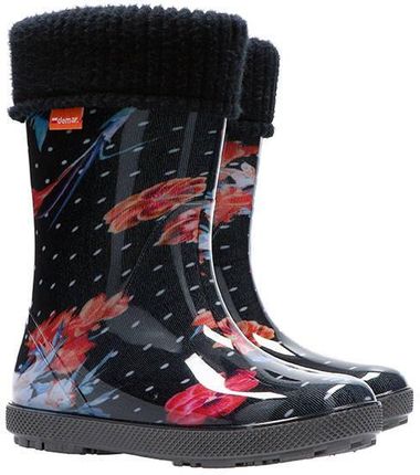 Demar HAWAI LUX PRINT 0048 AM kwiaty Buty dziecięce ocieplane 22-23 0048AM_22-23