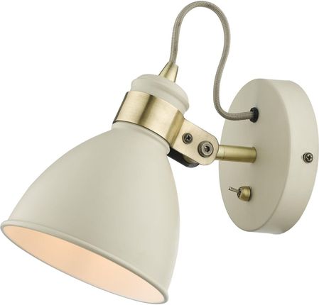 Dar Lghtng Knket Frederck Sngle Wall Spotlght Cream Antque Brass