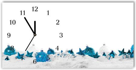 Tulup.pl Zegar ścienny Poziomy Bombki Święta Ozdoby Śnieg  60x30cm Czarne wskazówki (ZS60X30295602591)