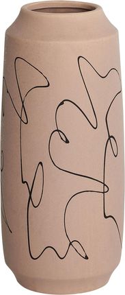 Beliani Wazon Na Kwiaty Piaskowy Z Kamionki Wzór Abstrakcyjny Dekoracyjny Wodoodporny Do Mieszkania