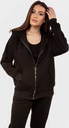 Bluza DK-K-B1 CZARNY  BAWEŁNA GRUBA (kolor czarny, rozmiar XS) - zdjęcie 2