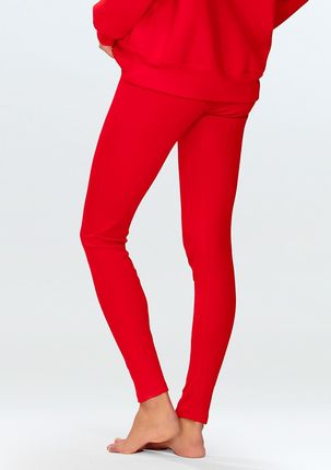Legginsy Halima CZERWONY BAWEŁNA PRĄŻKI (kolor czerwony, rozmiar XL) - zdjęcie 2